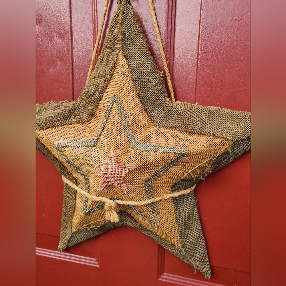 Pottery barn burlap hanging star
